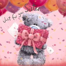 Sister Softly Drawn Me to You Bear Birthday Card Image Preview